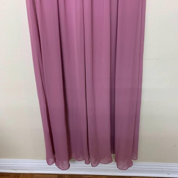 Ever-Pretty Lace Round Neck Long Sleeve Chiffon Lace MTB Gown Sz 10 Orchid - Picture 6 of 10